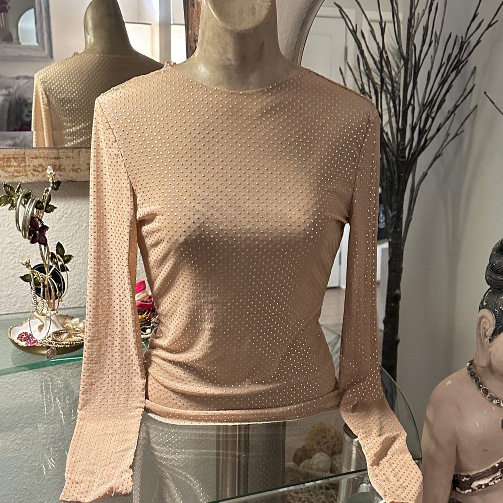 Elegant Beige Long Sleeve Top